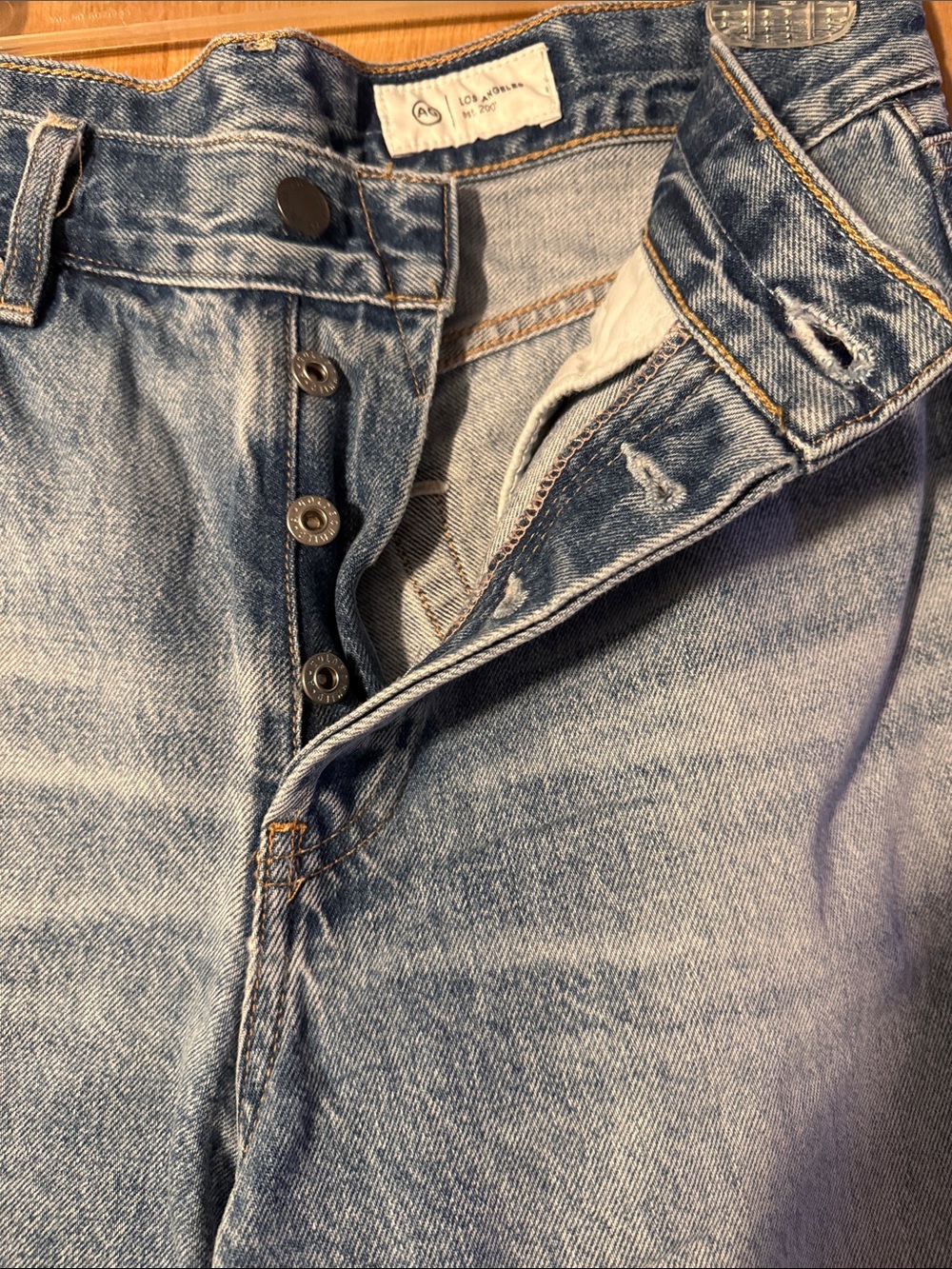 AG Adriano Goldschmied Light Blue Straight Leg Jeans Billie Relaxed High Rise - Picture 10 of 11